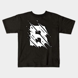 Slashed B (White) Kids T-Shirt